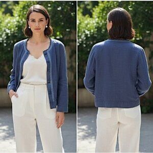 True 80's FREDA 100٪ Linen Cardi Blazer